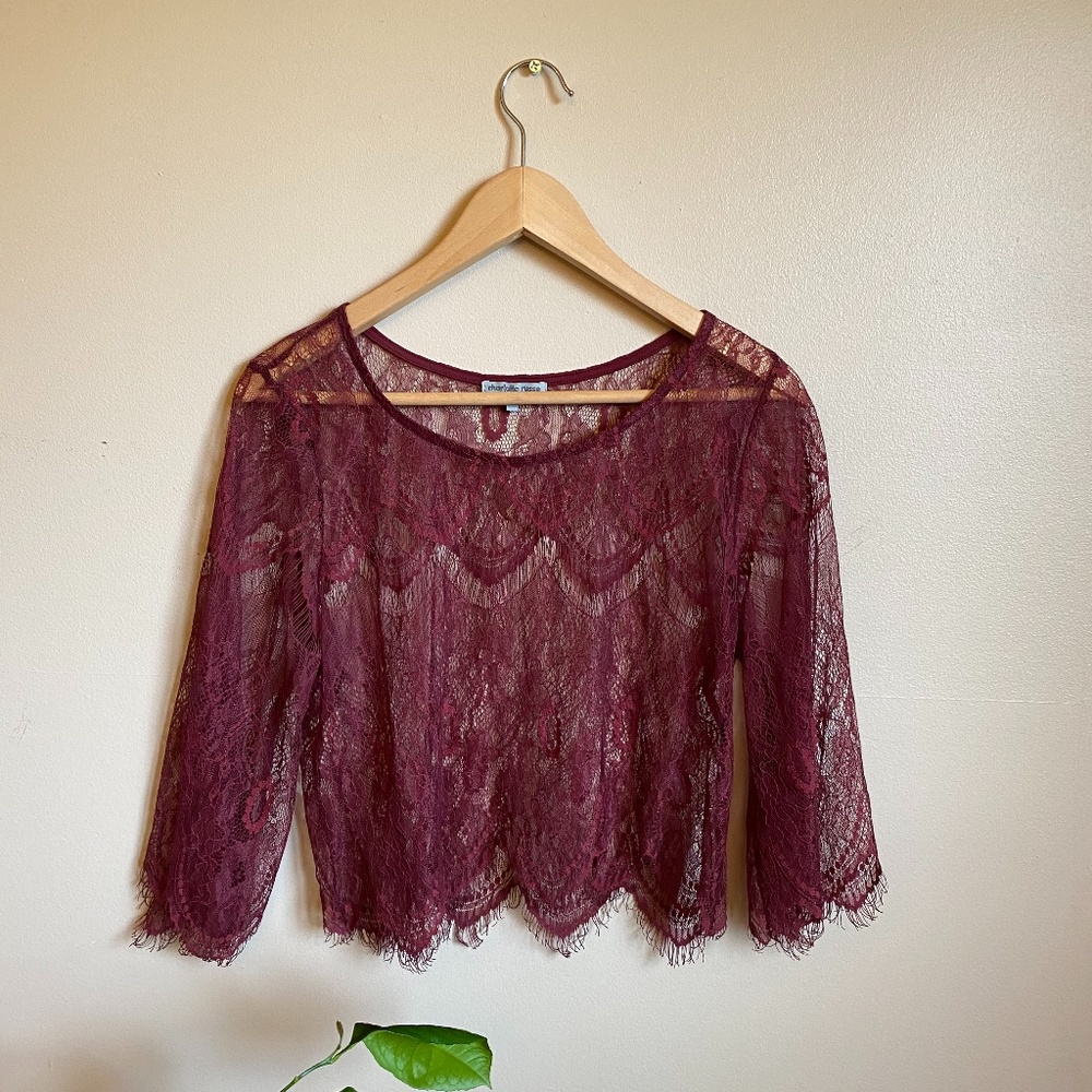 Maroon Lace Top